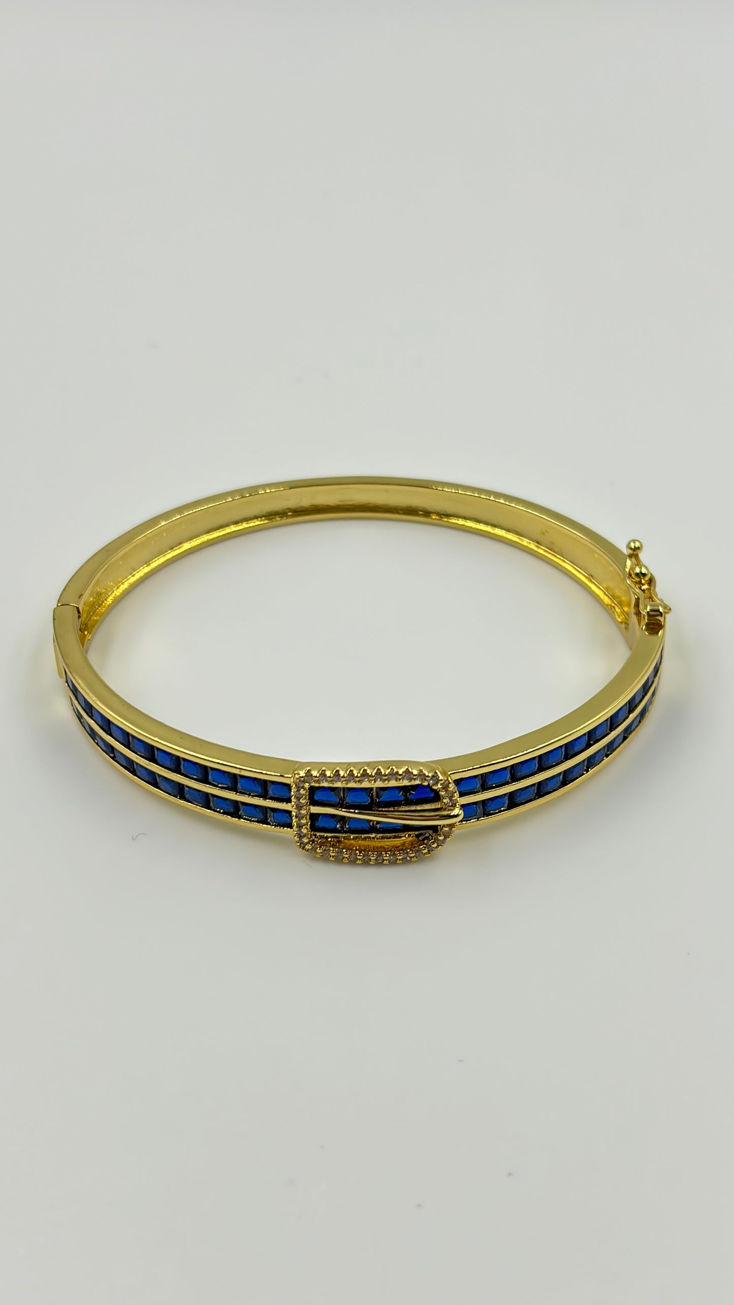 Blue Belt Bangle with Zircons