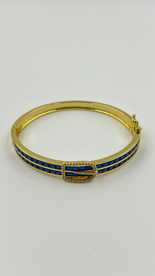 Blue Belt Bangle with Zircons