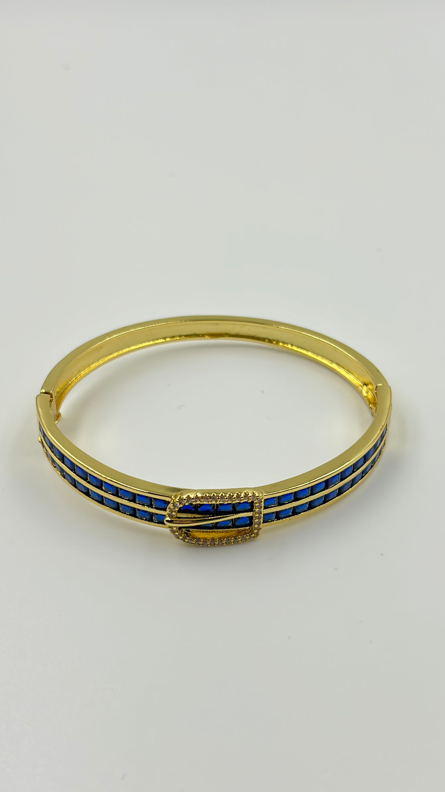 Blue Belt Bangle with Zircons