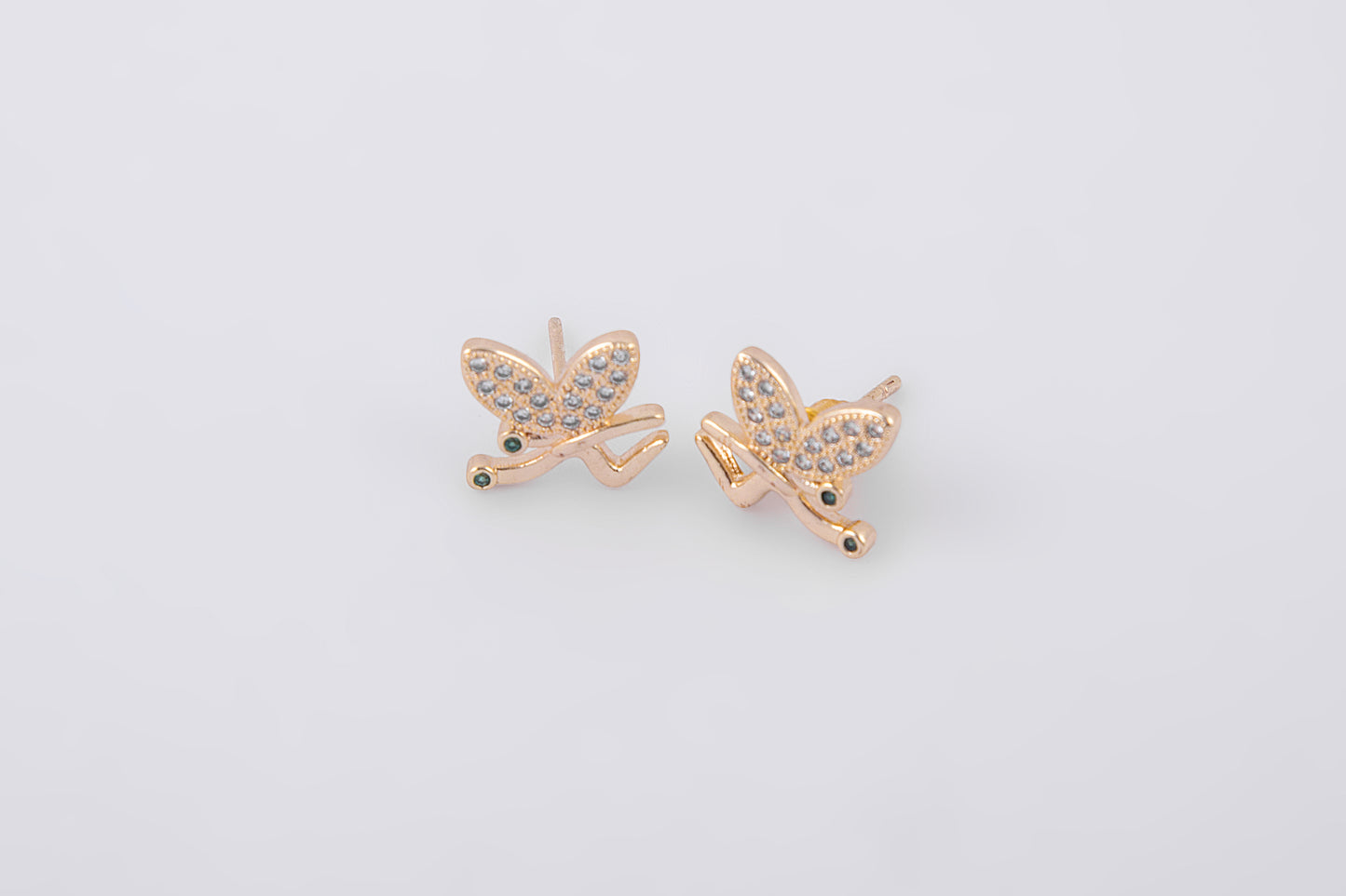 Gold plated butterfly earrings