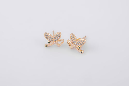 Gold plated butterfly earrings