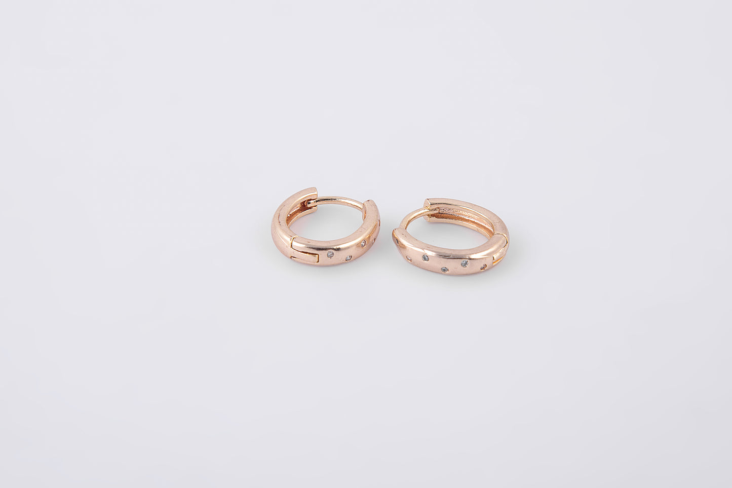 Gold stud hoop earrings