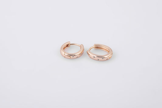 Gold stud hoop earrings